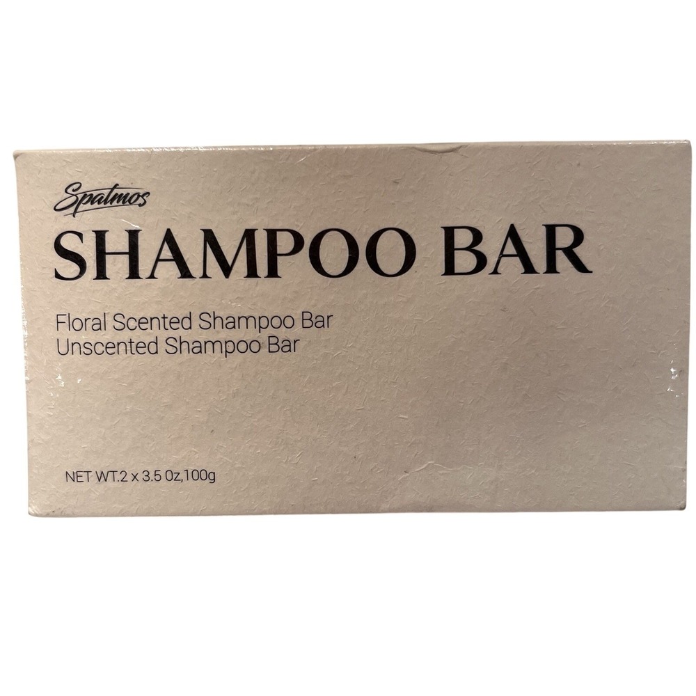 Spatmos NEW 2‎ Shampoo Bars 1 Unscented + 1 Floral Scent 3.5 oz/ea Exp 2026 NIB